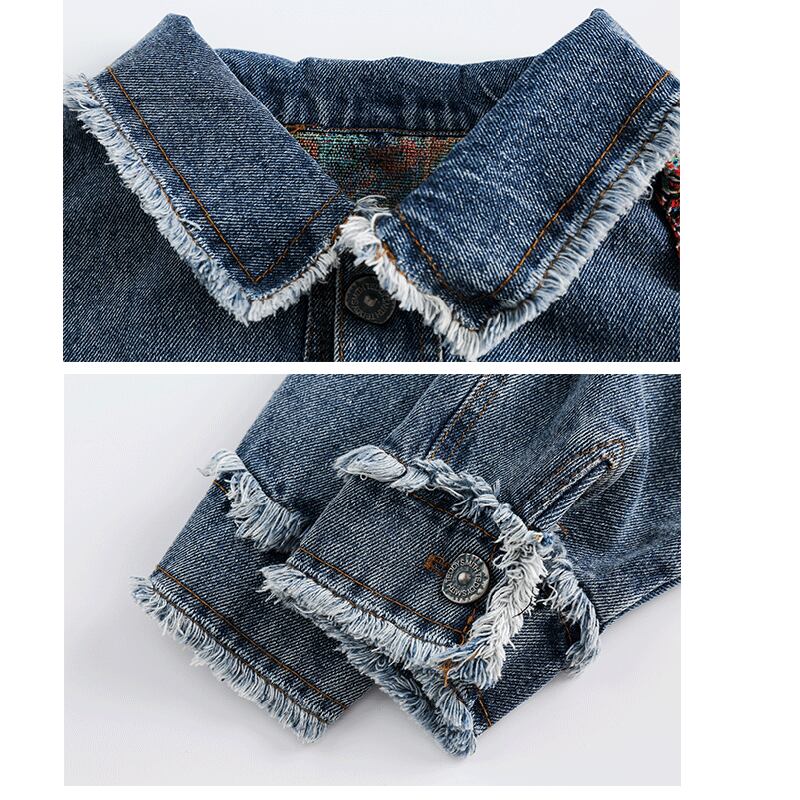 [Satoru Series]★China style jacket★ 2color denim jacket outerwear unisex men's ethnic switching