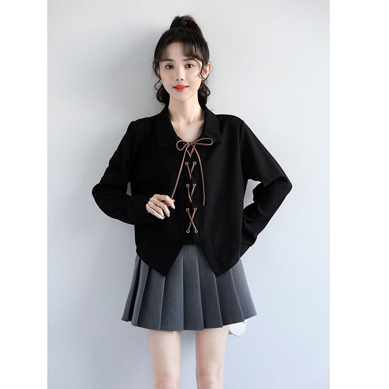 [ZISU0 Series]★Shirt★ 2color Tops Fashion Ladies Black Black Apricot