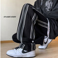 Load image into Gallery viewer, [NANSHI Series]★Casual Pants★Bottoms Unisex Men's Large Size Vertical Stripes Black
