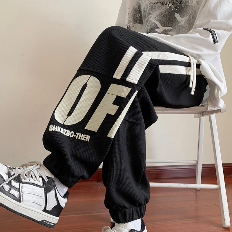 [DUFENG Series] ★Casual Pants★ 3color Bottoms Trousers Unisex Men's Alphabet Slimming Fashion