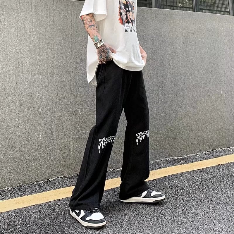 [MGJM Series]★Denim Pants★ 2color Bottoms Trousers Unisex Men's Slimming Black White Easy to match