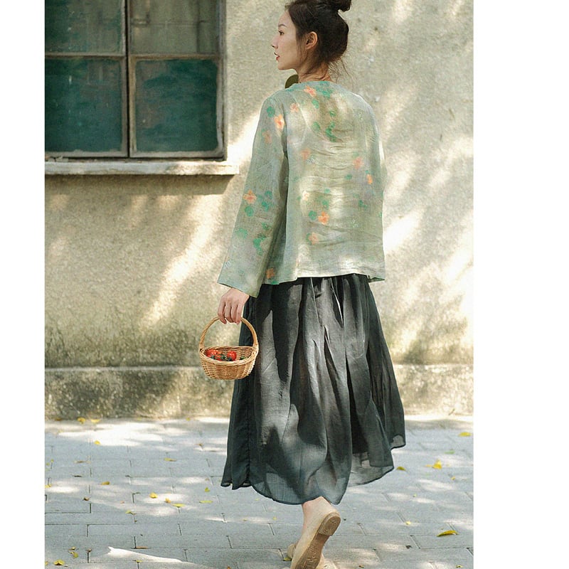 [MANMAN Series]★Chinese style shirt★ Tops, Chinese clothes, Tang clothes, floral pattern, retro, temperament-enhancing print