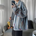 Load image into Gallery viewer, [YOULIN Series]★Denim jacket★ 2color outerwear unisex men's graffiti black blue
