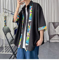 Load image into Gallery viewer, [LANGGUANGHU Series]★Shirt with tie★ 4 colors, floral pattern, casual, Harajuku style, unisex, men's green, black, white, blue
