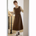 Load image into Gallery viewer, [Shokensho Series] ★One Piece★ Fake Layered Women's Cute Retro Autumn Clothes Coffee Color
