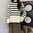 Load image into Gallery viewer, [Insufficient Moe Series] ★Tops★ 4color Flare Sleeve Women's Stylish Horizontal Striped Pattern Easy to Match
