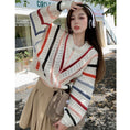 Load image into Gallery viewer, [Koikoro Series] ★Sweater★ Knit tops Colorful striped pattern Cute Easy to match Autumn clothes Sweet Fashion
