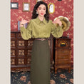 Load image into Gallery viewer, [Misslin Fashion Series]★Setup Single Order★ Shirt or Skirt Casual Retro Green Green
