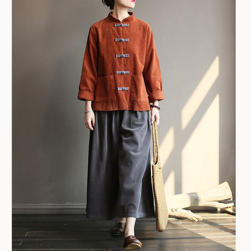 [Song Dynasty Series]★China style tops★Outerwear 3color Improved Tang suit Casual wear Black Camel Red Elegant