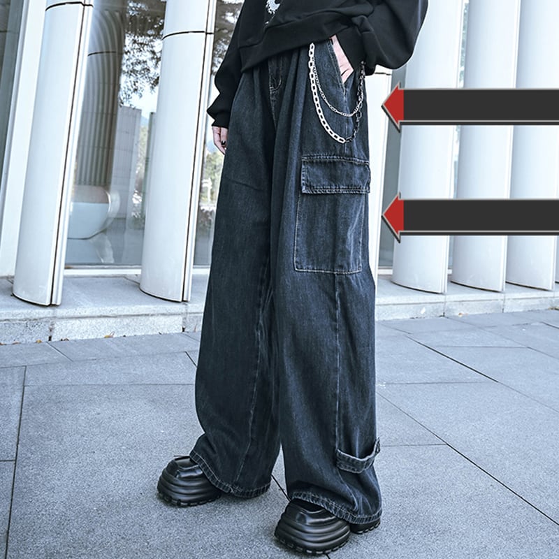 [Old Monster---Fugitive Coastline Series] ★Denim pants★ Casual pants Gaucho pants Harajuku style Street