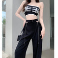 Load image into Gallery viewer, [Tachisho acid series]★Casual pants★Bottoms, slimming, high-looking design, easy to match, black, black
