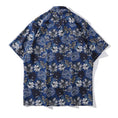 Load image into Gallery viewer, [TRAVEL ISSUANCE Series] ★Floral pattern shirt★ Unisex, men's, unique, loose, easy to match, dark blue, blue
