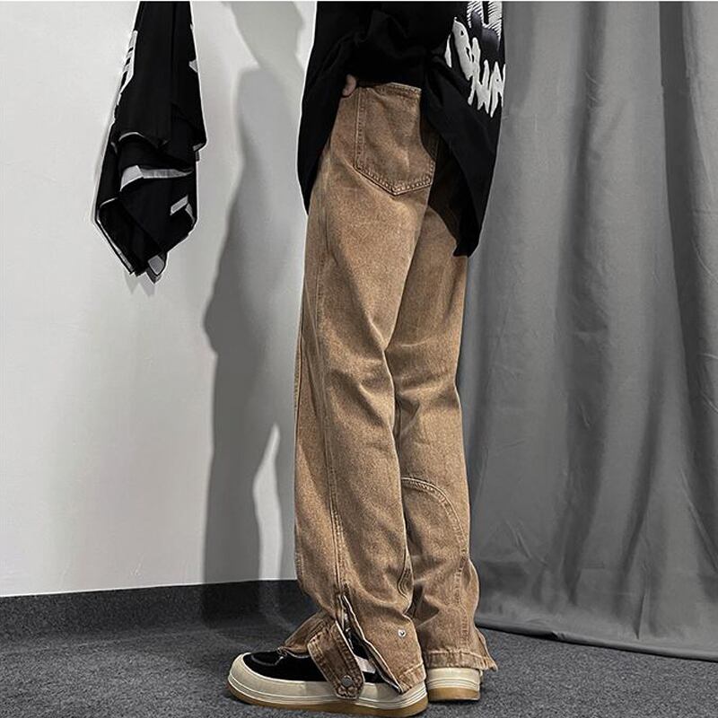 [Pvpvpv series] ★Pants★ 2color denim pants bottoms, brushed lining, unisex, men's, large size, slim fit