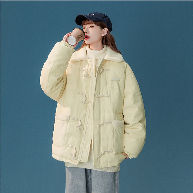 [Suikoishi Series] ★Winter Coat★ Cotton Coat Outerwear 2color Unisex Men's No Hat Beige Coffee Color