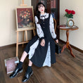 Load image into Gallery viewer, [Dong Xiaojie Series] ★Long Sleeve Dress★ Large Size Women's Dress Switching Commuting Floral Pattern Ribbon Cute
