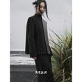 Load image into Gallery viewer, [Daiseiryusu Series] ★China style outerwear★ Rasha Letter pattern Kanji pattern Chinese clothing Color scheme Black Gray Jacket
