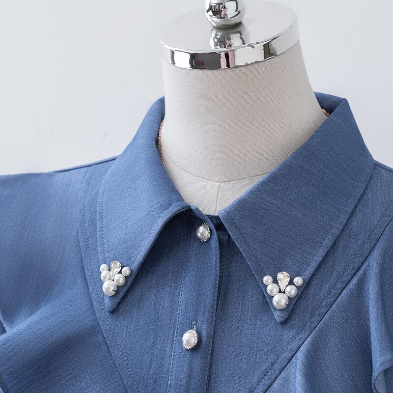 [XIANXIAN Series]★Shirt★ Tops Ladies Commuting Date OL Office Stylish Blue Blue