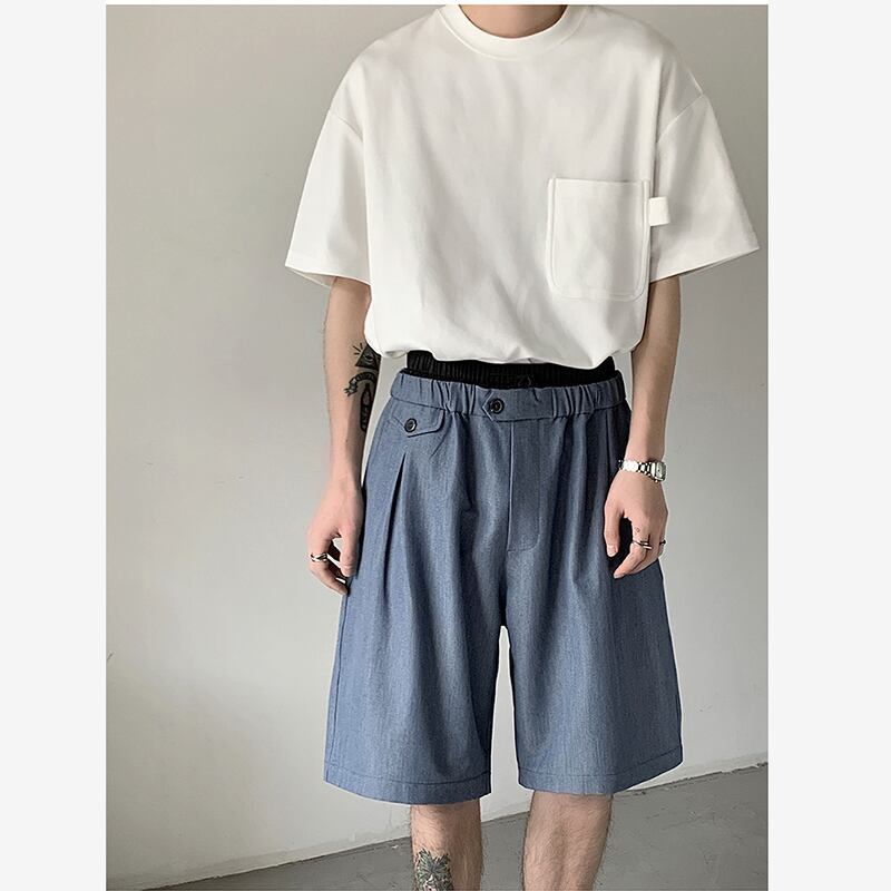 [AIMAKOU Series] ★Shorts★ Shorts 3color Unisex Men's Elastic Waist Black Brown Blue