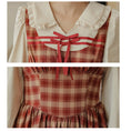 Load image into Gallery viewer, [MEIYI Series] ★One Piece★ Ladies Plaid Faux Layered Commuting Date Red Red
