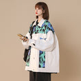 Load image into Gallery viewer, [LUONONG series] ★Jacket★ 2color outerwear unisex men's graffiti black white switching
