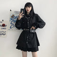 Load image into Gallery viewer, [Demon King Series] ★Shirt + belt★ 2-piece set Harajuku style black black women's fashion cool landmine type
