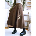 Load image into Gallery viewer, [Old Monster---Rachikuri Series] ★China style skirt★ Bottoms Lasha plain thick autumn/winter clothes brown
