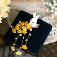 Load image into Gallery viewer, [Ma series] ★China style hair ornament★ 2color hairpin 1 piece Ginkgo women's accessories rabbit yellow blue
