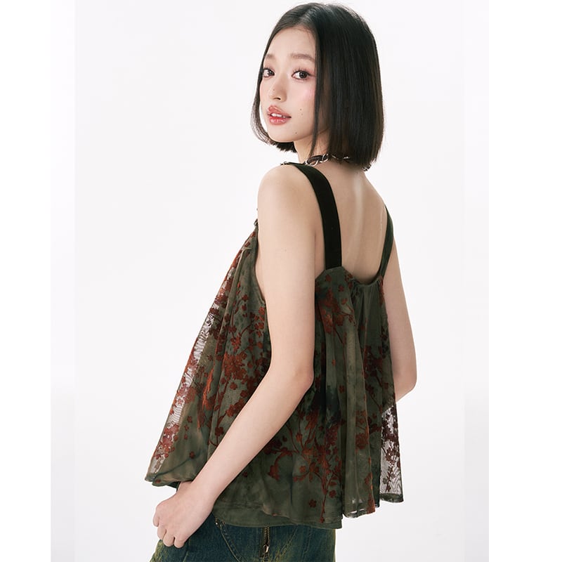 [Yangji Great Dream Series]★China style tank top★Camisole sexy slimming original green summer clothes