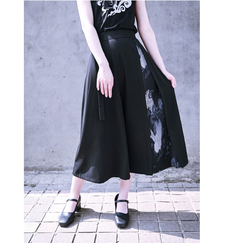 [Old Monsters --- Mountain and Sea Ching Series] ★China style pants★ Gaucho pants bottoms Spring/summer switching SML XL Improves temperament