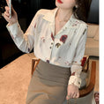 Load image into Gallery viewer, [Kuen Yume Series]★Shirt★ Floral pattern tops Ladies fashion V-neck Improves temperament Chiffon print
