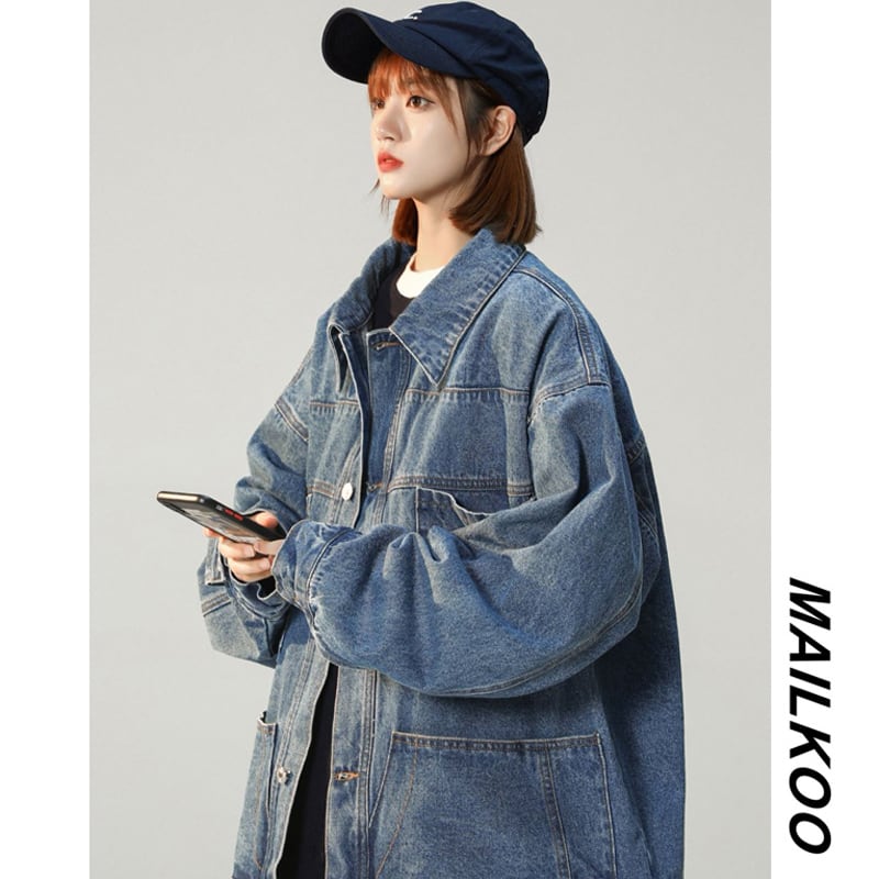 [CHAOMEICHEN Series] ★Jacket★ Outer Denim Jacket Unisex Men's Jeans Blue Blue