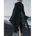 Load image into Gallery viewer, [Big Blue Dragon Series] ★China style outerwear★ Thin, irregular, original, black, black, unique, easy to match
