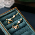 Load image into Gallery viewer, [Ma series] ★China style earrings★ Pair of earrings for women, improving temperament, accessories, birds, flowers, circles
