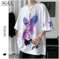 Load image into Gallery viewer, [SGLL Series]★T-shirt★ 3 colors men's unisex butterfly summer black white purple large size
