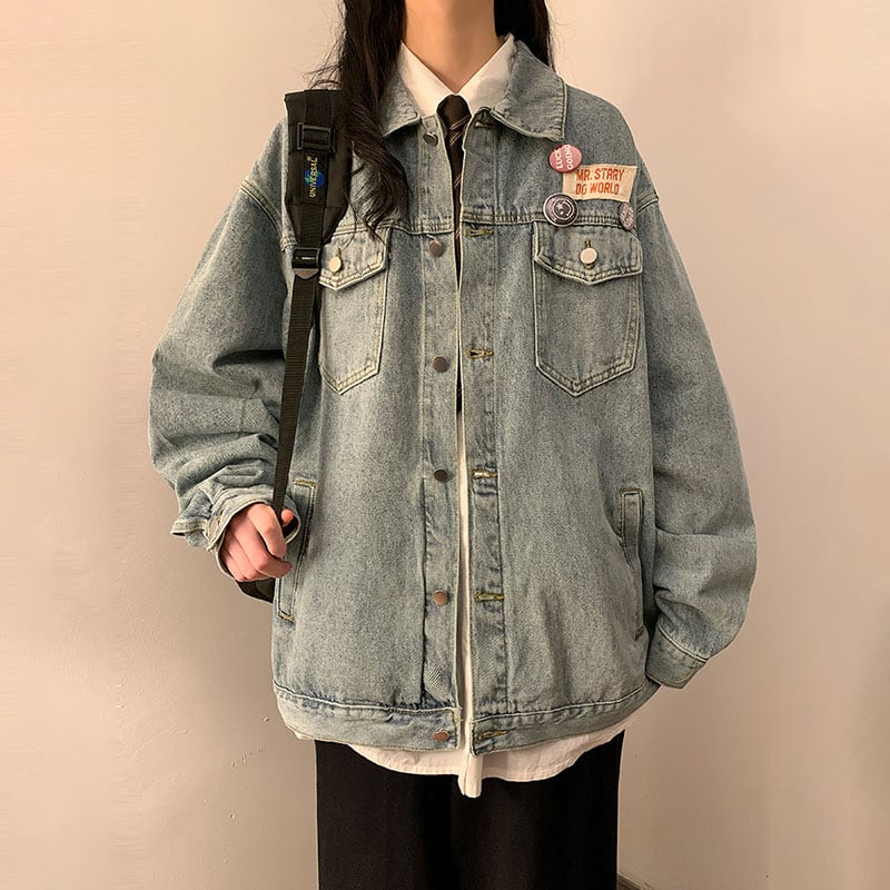 [SENSU Series]★Jacket★ Outer Denim Jacket 2color Unisex Men's Light Blue Black