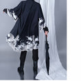 Load image into Gallery viewer, [Kuraho Koya Series]★China style happi coat★2color black or white wave pattern print chiffon improved Hanfu Hanfu coat thin
