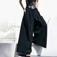 Load image into Gallery viewer, [Daiseiryusu Series] ★Pants★ Bottoms Casual Pants Black Black High Waist Slimming Plain
