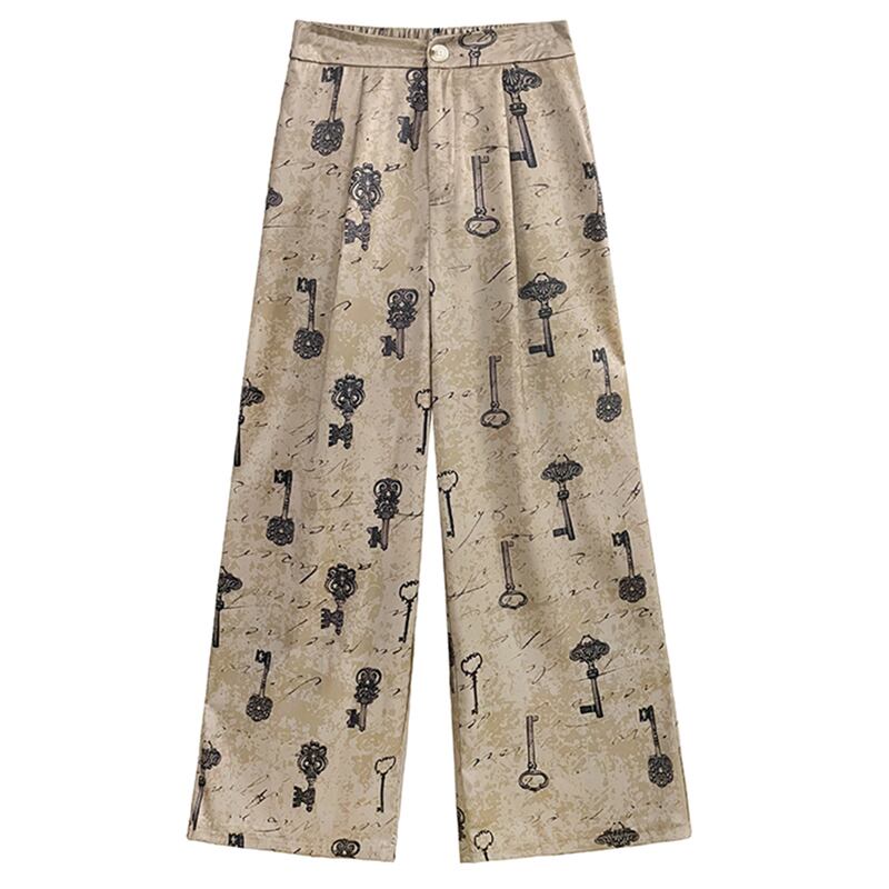 [YIDAO Series] ★Casual Pants★ Switching Print Summer Clothes Gaucho Pants Trousers Slimming Wear