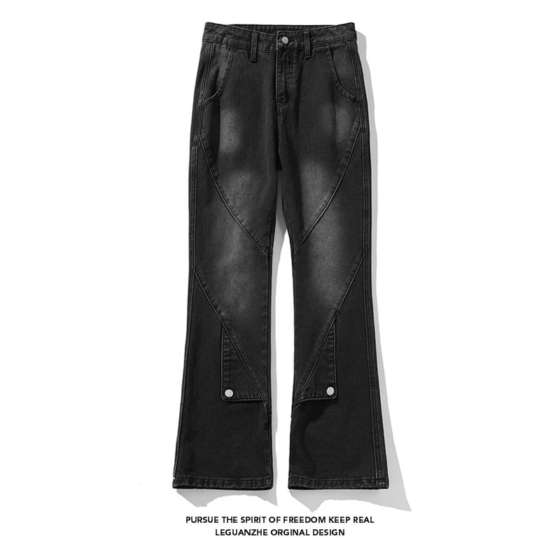 [BIGEMAN Series]★Denim Pants★ 2color Bottoms Pants Unisex Men's Slimming Black Blue Stylish