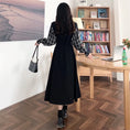 Load image into Gallery viewer, [Dong Xiaojie Series] ★Long sleeve dress★ Large size ladies dress Plaid pattern Commuting Black Black
