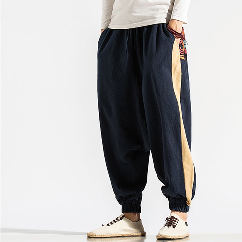 [Tsuncho Series]★China Style Pants★ 2color Casual Pants Large Size Men's Unisex Navy Black