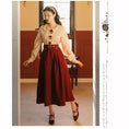 Load image into Gallery viewer, [Tatsuze Chenis Series]★Setup★ 2-piece set Shirt + Skirt Designed Retro Red SML
