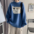 Load image into Gallery viewer, [Emeisa Series] ★Sweater★ 3color Knit Tops Unisex Men's Dog Animal Black Gray Blue
