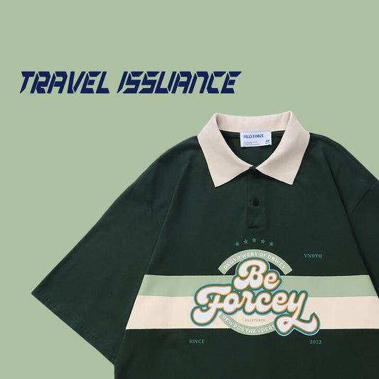 [TRAVEL ISSUANCE Series]★Polo shirt★ 2color tops T-shirt, short sleeve, unisex, men's summer clothes, color scheme