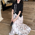 Load image into Gallery viewer, [DONGXIAOJIE series]★China style dress★ Letter pattern ribbon summer clothes fake layered large size slimming
