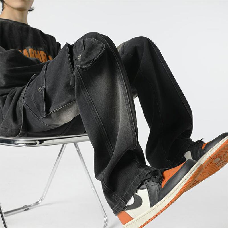 [Emeisa Series]★Pants★ Casual Pants 3color Unisex Men's Denim Pants Black Blue Coffee Color