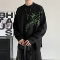 Load image into Gallery viewer, [Illustrated series] ★China style tops★ Knit tops Bamboo Unisex Men's Large size Black Black
