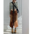 Load image into Gallery viewer, [Reizuki Memories Series]★Denim Skirt★ Bottoms Tight Skirt Slimming Fashion Brown XS SML XL
