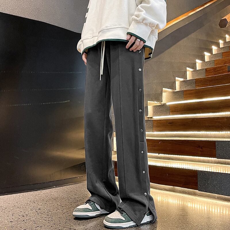 [BIGEMAN Series]★Casual Pants★ 2color Bottoms Pants Unisex Men's Large Size Simple Black Dark Gray