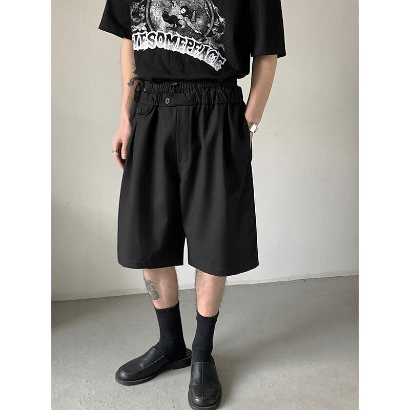 [AIMAKOU Series] ★Shorts★ Shorts 3color Unisex Men's Elastic Waist Black Brown Blue